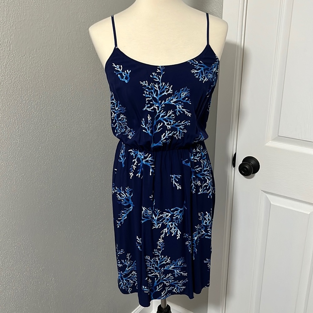 Old Navy Coral Print Spaghetti Strap Sleeveless Mini Dress